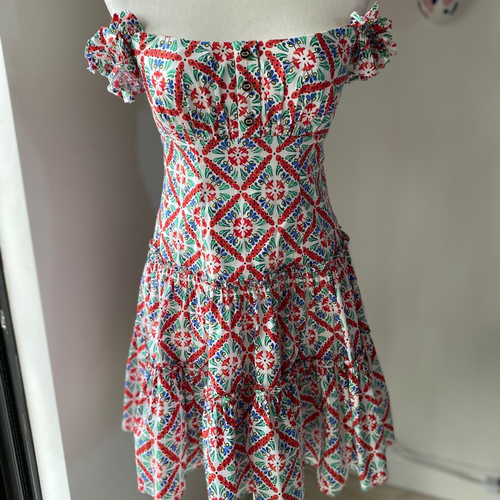 Multicolor Maria Floral Off The Shoulder Dress - Picture 6 of 9